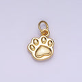 14K Gold Filled Mini Pet Pawprint Animal Minimalist Charm in Gold & Silver | AG652
