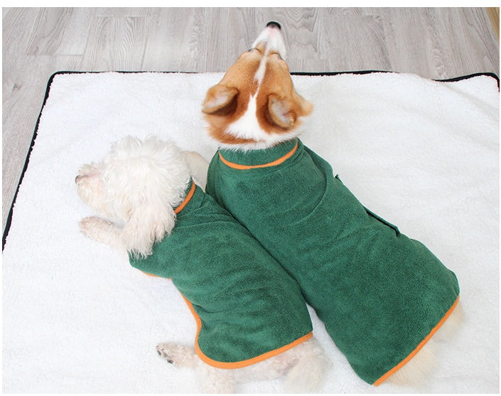 Pet Puppy Bathrobe & Dog Shirt – Soft Towel Robe for Dogs & Cats