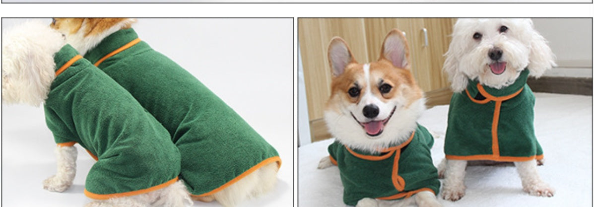 Pet Puppy Bathrobe & Dog Shirt – Soft Towel Robe for Dogs & Cats