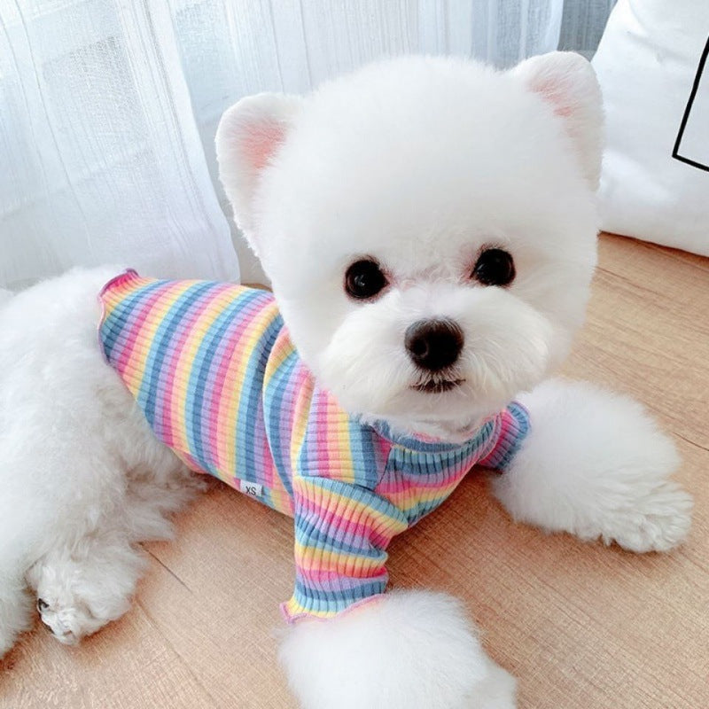 Rainbow Undercoat Clothes for Small Dogs & Cats – Colorful Pet Outfit