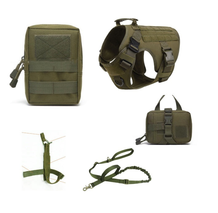 Tactical K9 Dog Harness & Leash Set – Training Vest for All Breeds