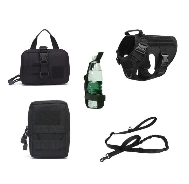 Tactical K9 Dog Harness & Leash Set – Training Vest for All Breeds